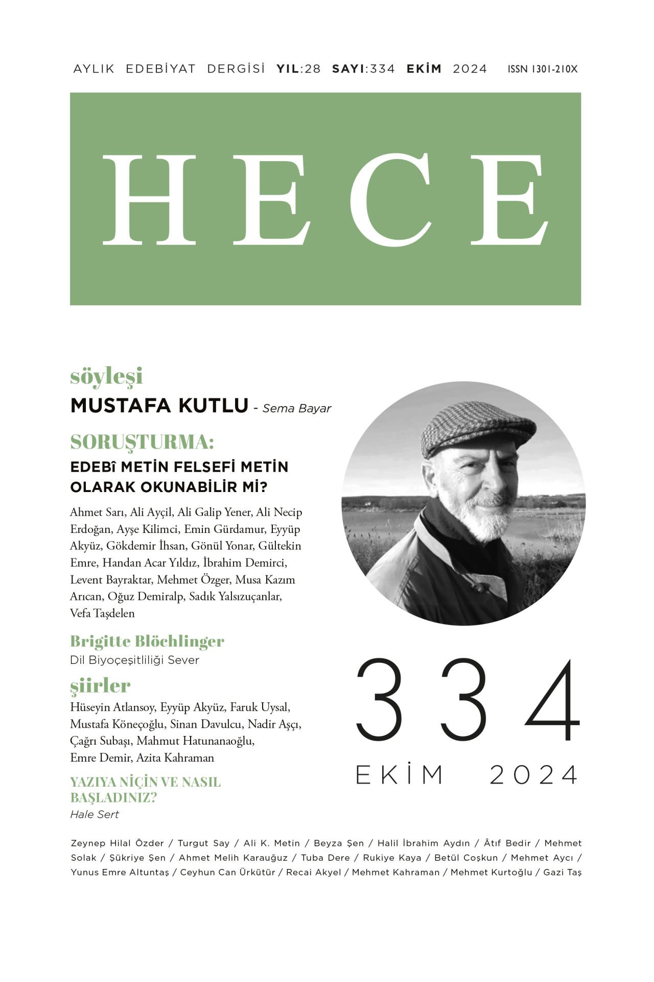 Hece Dergisi 334.Sayı Ekim 2024