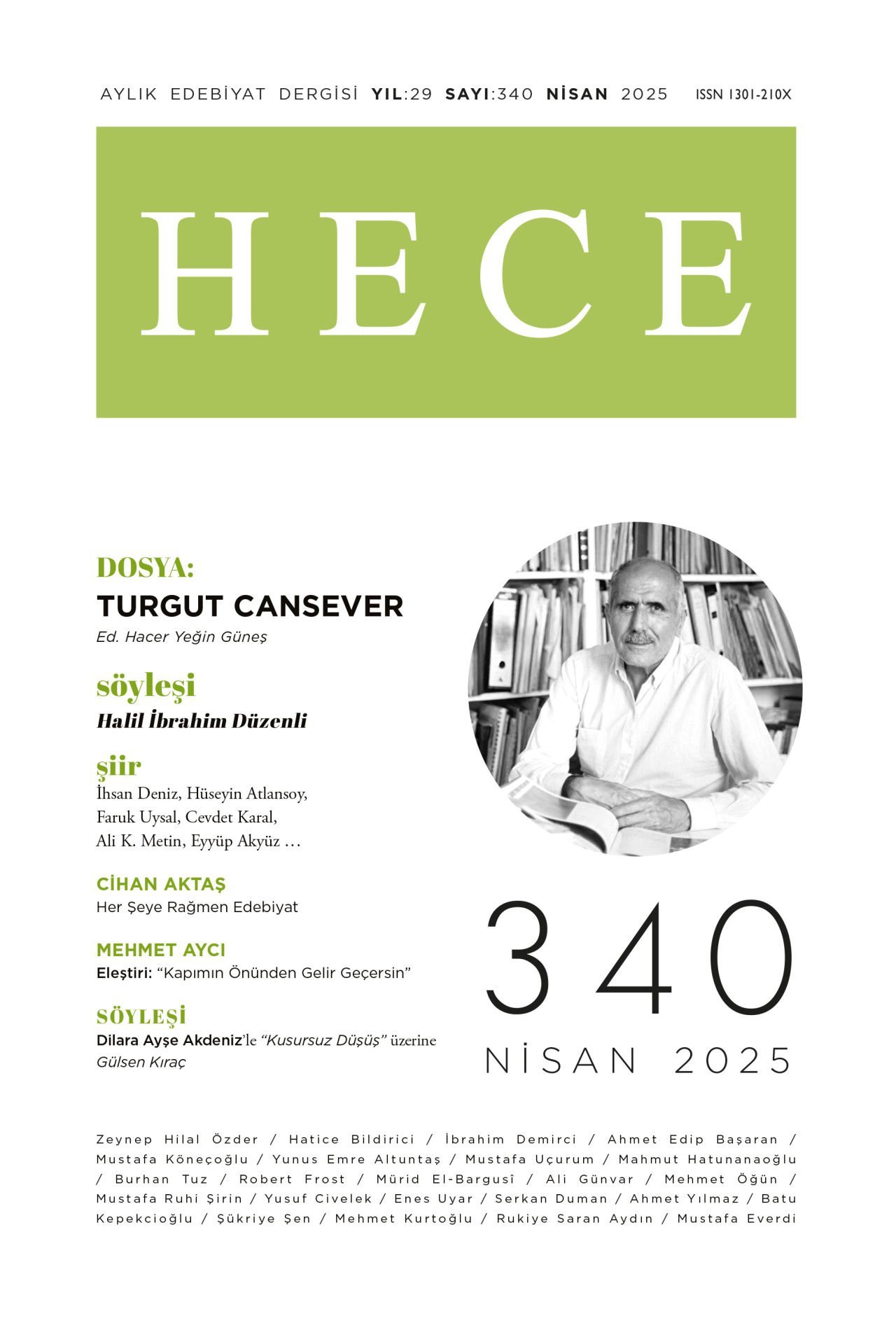 Hece Dergisi 340.Sayı Nisan 2025