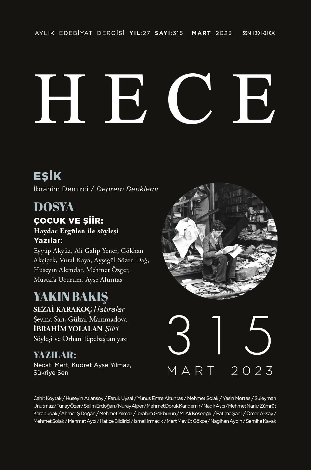 Hece Dergisi 315.Sayı Mart 2023