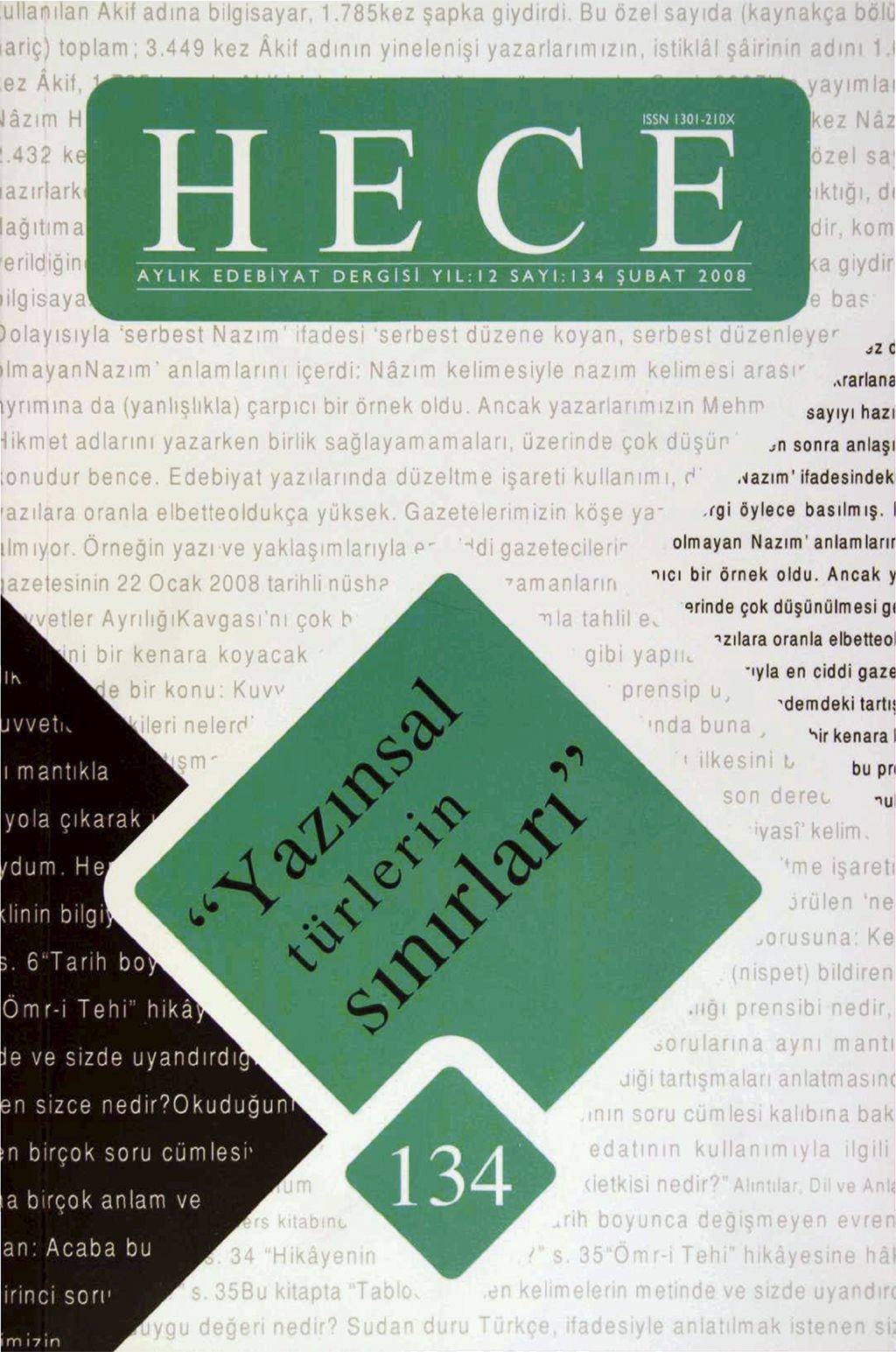 Hece Dergisi 134. Sayı Şubat 2008