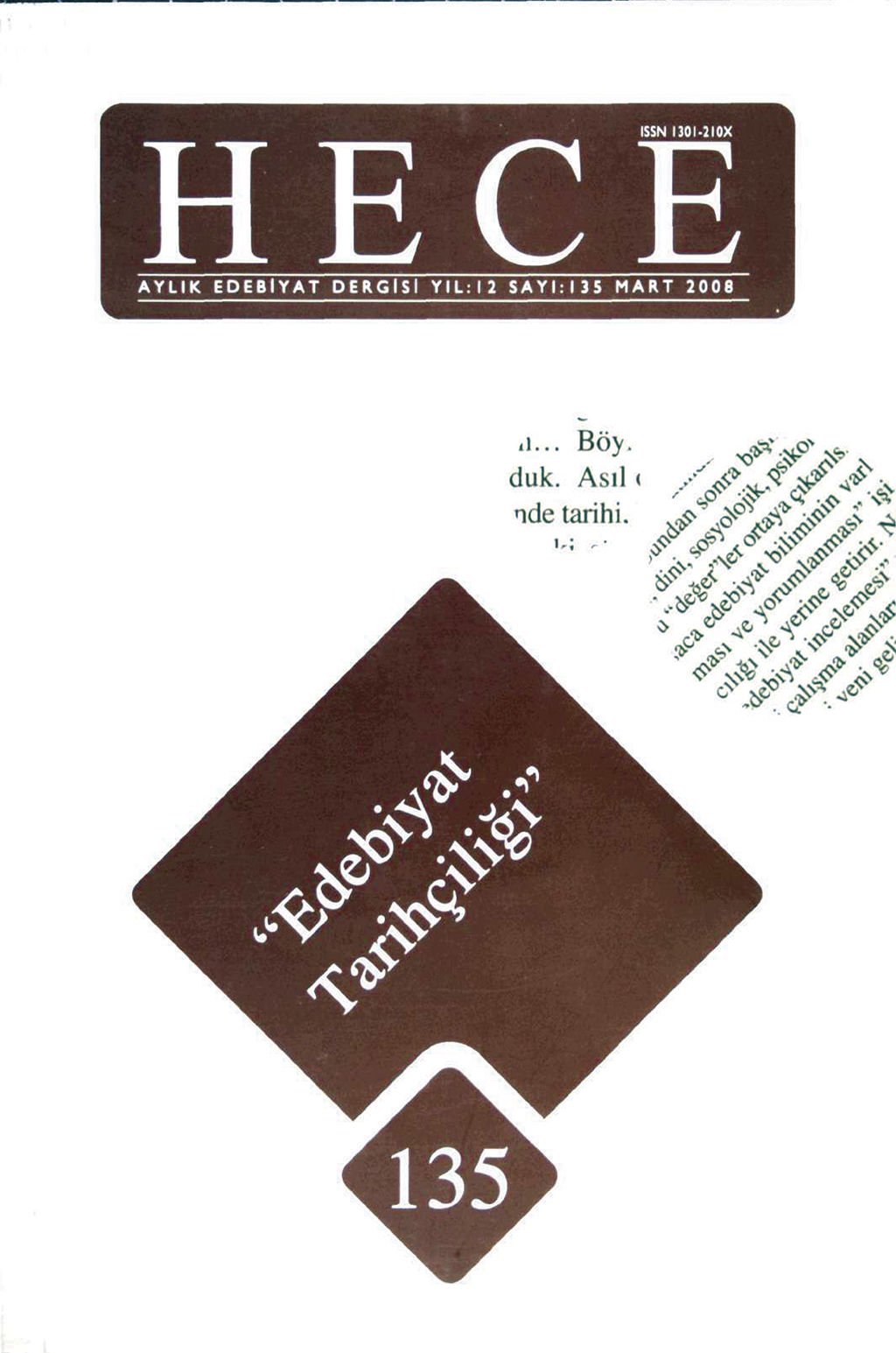 Hece Dergisi 135. Sayı Mart 2008