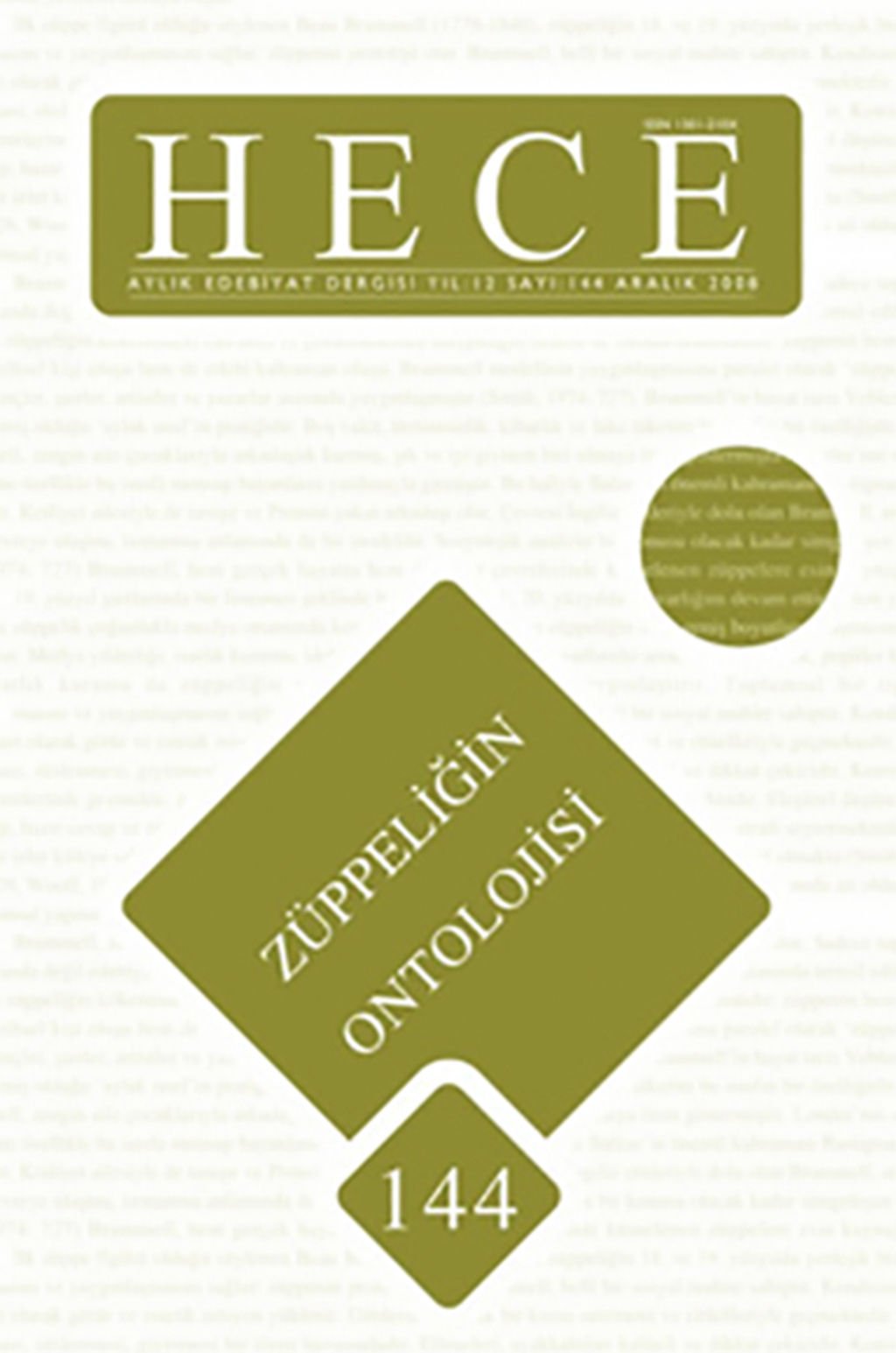 Hece Dergisi 144. Sayı Aralık 2008