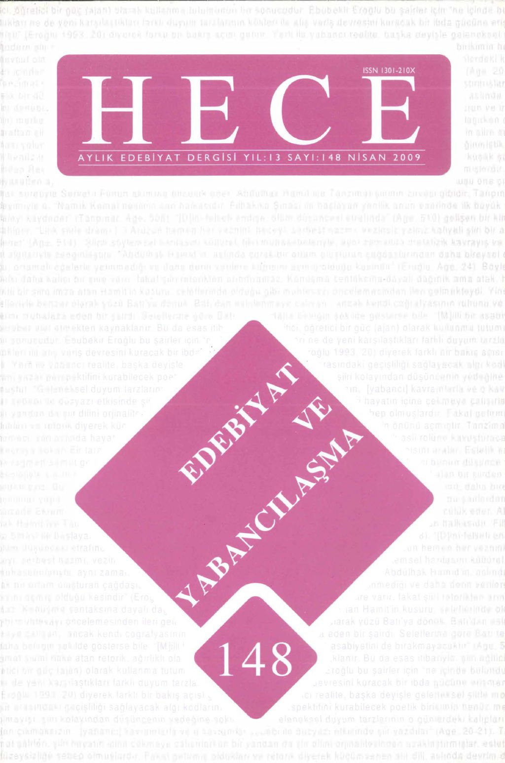 Hece Dergisi 148. Sayı Nisan 2009