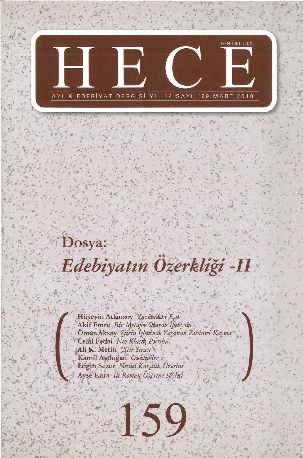 Hece Dergisi 159. Sayı Mart 2010