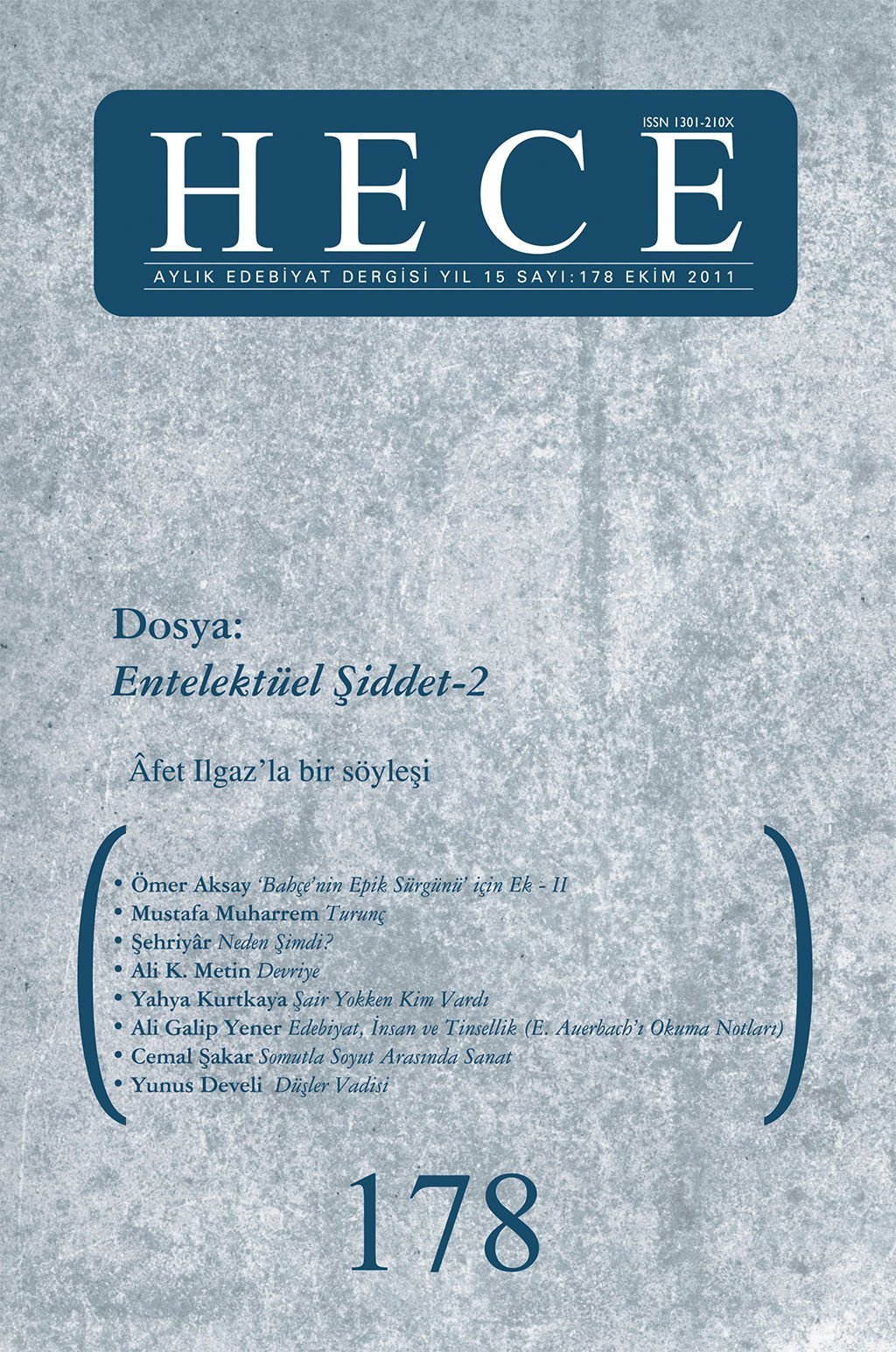 Hece Dergisi 178. Sayı Ekim 2011