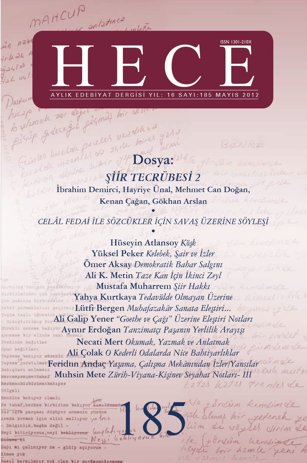 Hece Dergisi 185. Sayı Mayıs 2012