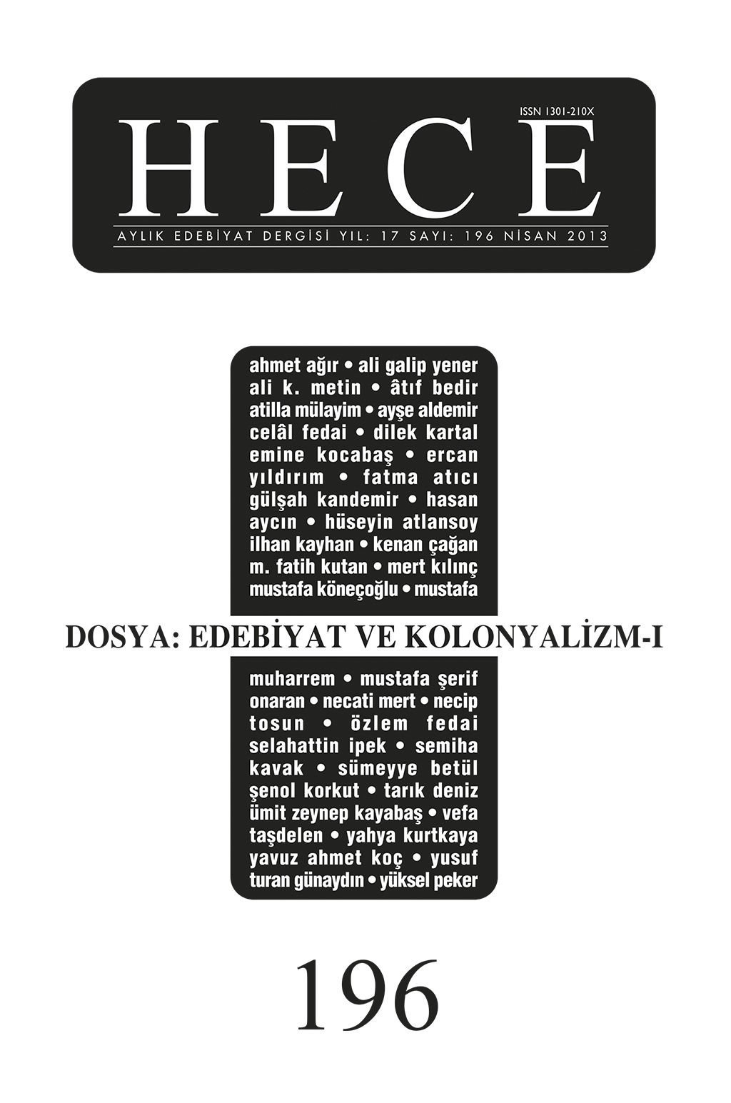 Hece Dergisi 196. Sayı Nisan 2013