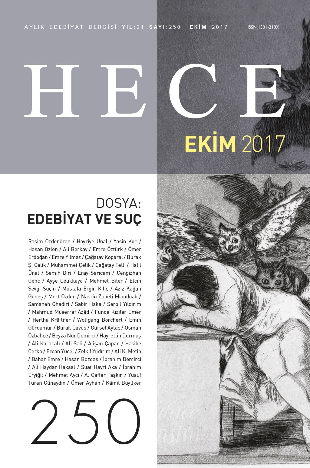 Hece Dergisi 250.Sayı Ekim 2017