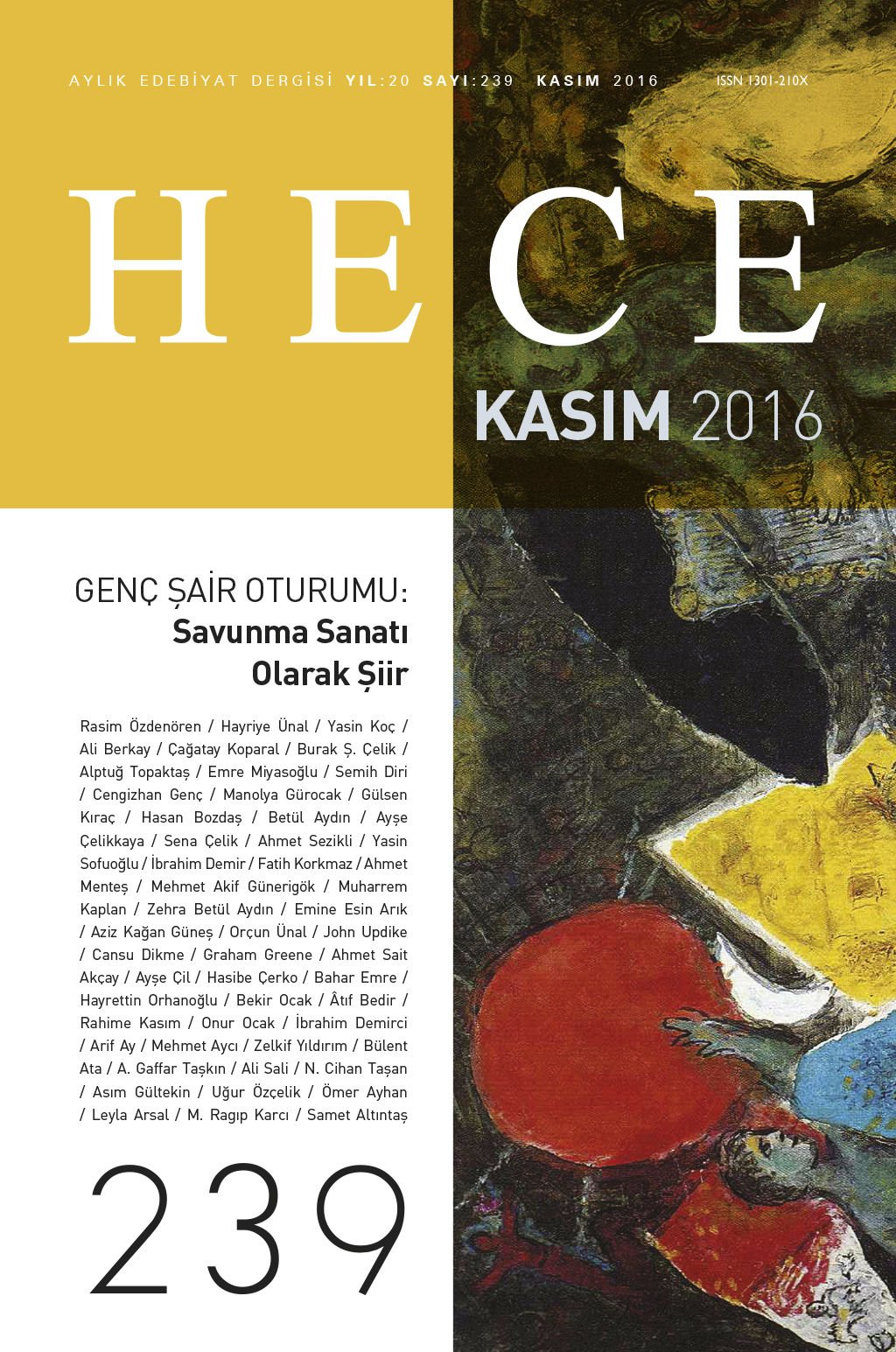 Hece Dergisi 239.Sayı Kasım 2016
