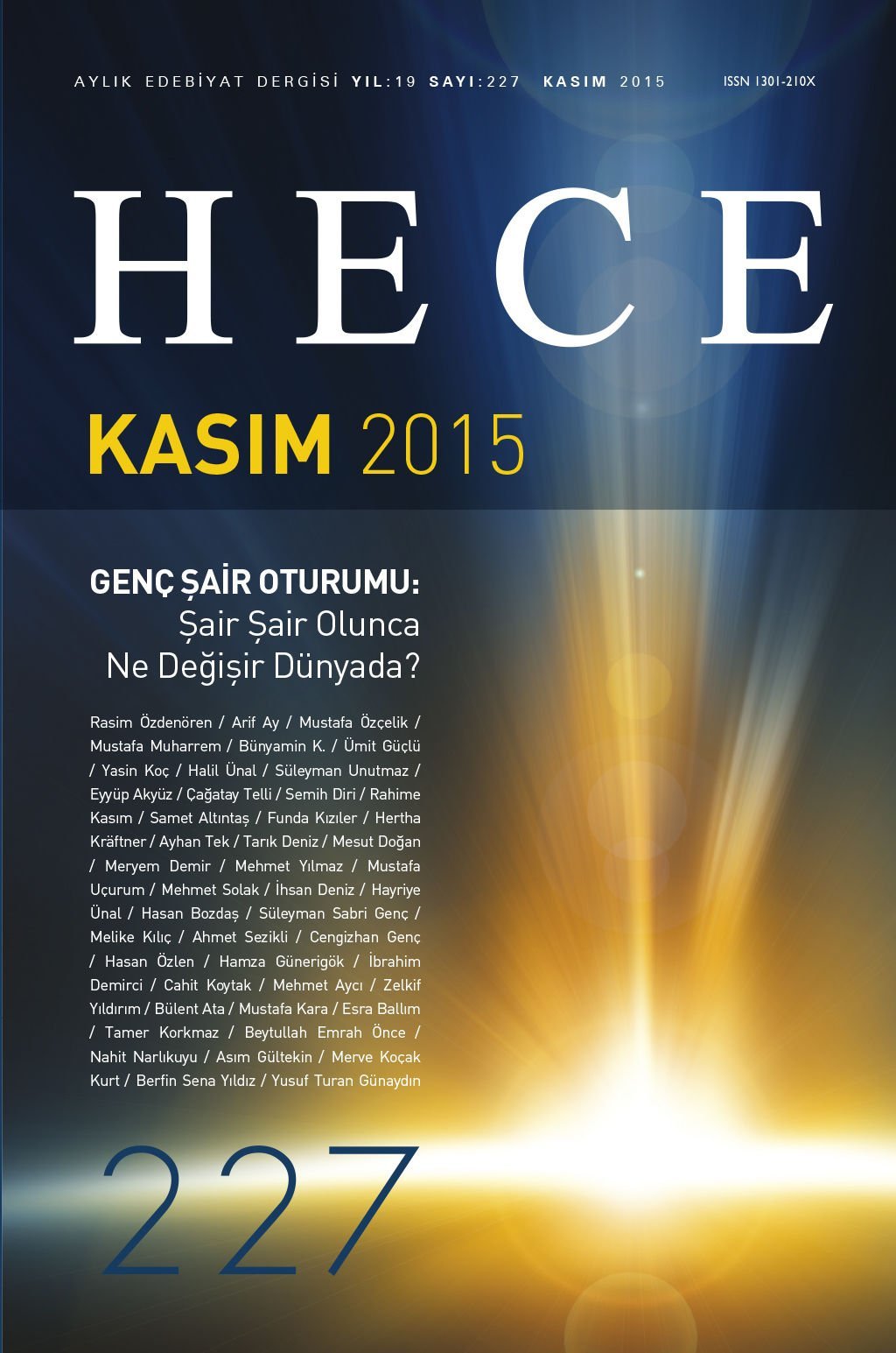 Hece Dergisi 227.Sayı Kasım 2015