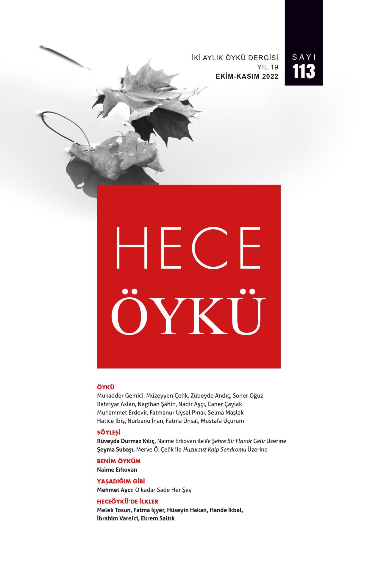 Hece Öykü Dergisi 113.Sayı Ekim-Kasım 2022