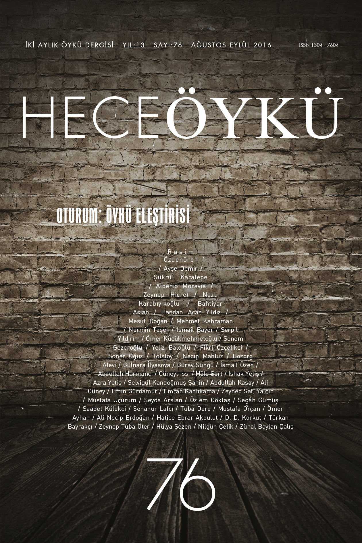 Hece Öykü Dergisi 76.Sayı Ağustos-Eylül 2016