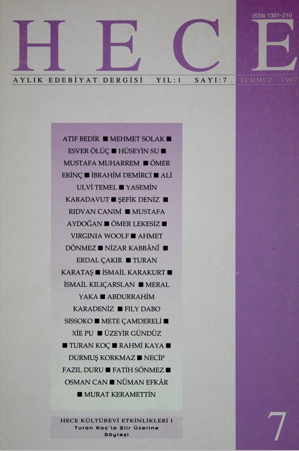 Hece Dergisi 7. Sayı Temmuz 1997