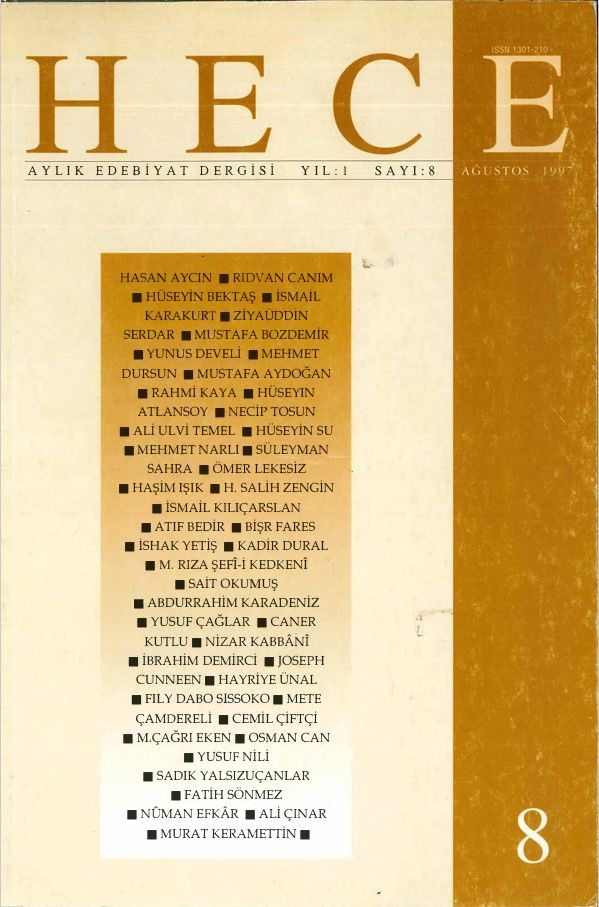 Hece Dergisi 8. Sayı Ağustos 1997