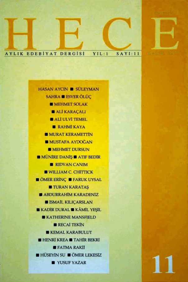Hece Dergisi 11. Sayı Kasım 1997