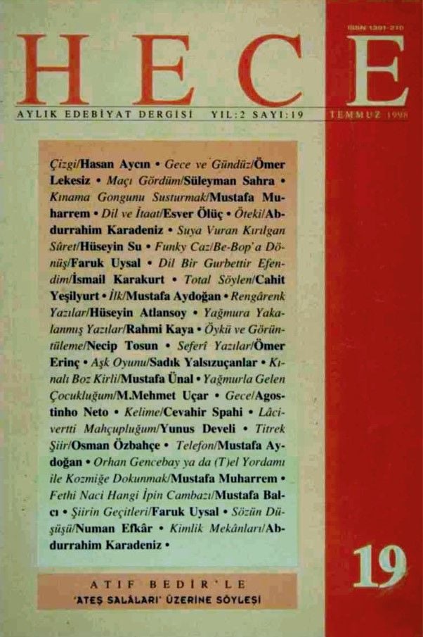 Hece Dergisi 19. Sayı Temmuz 1998