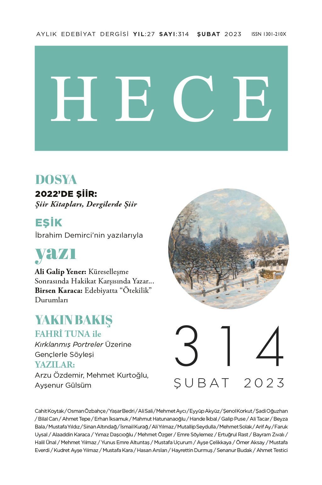 Hece Dergisi 314.Sayı Şubat 2023
