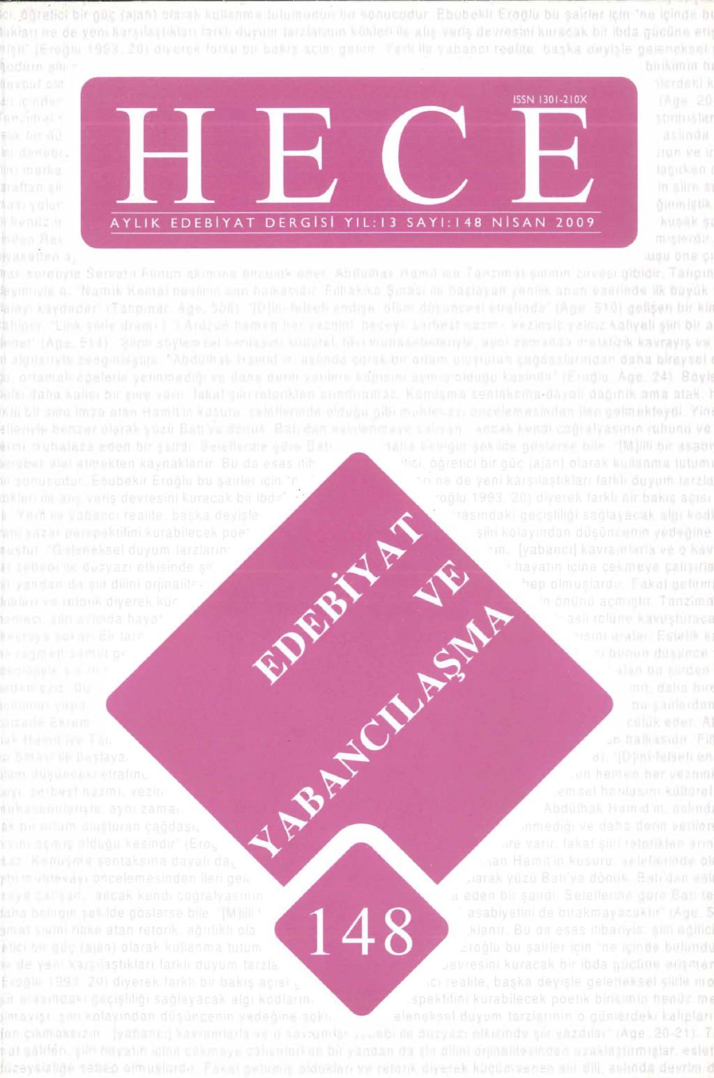 Hece Dergisi 148. Sayı Nisan 2009