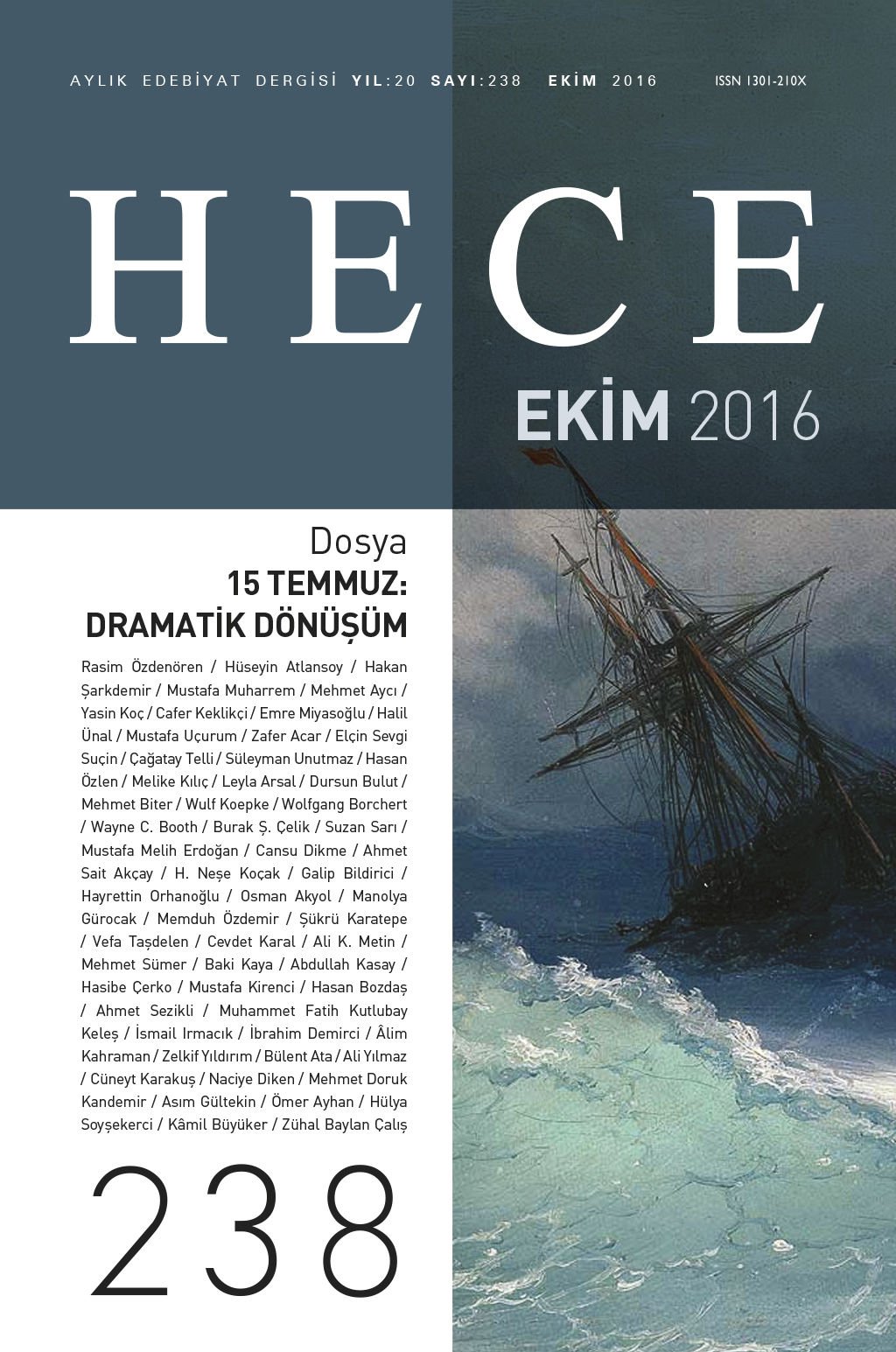 Hece Dergisi 238.Sayı Ekim 2016